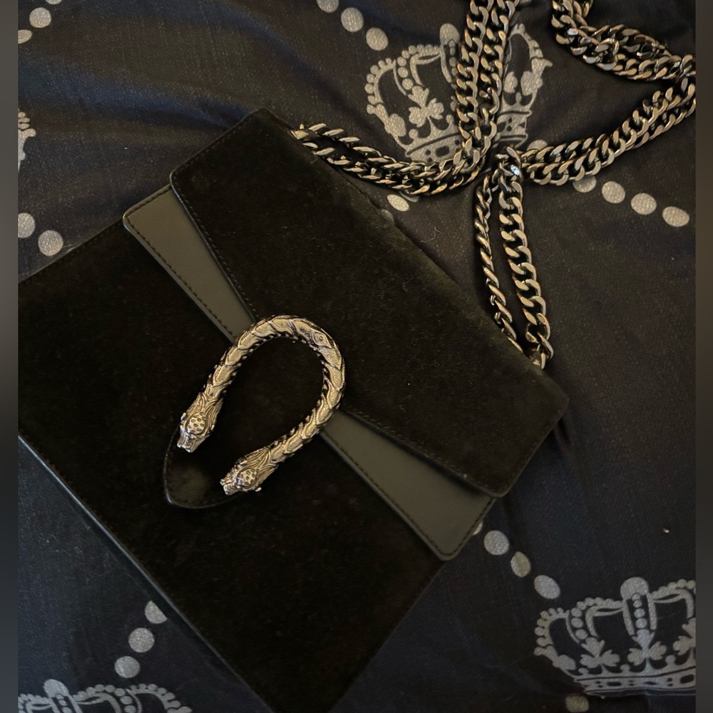 Black sabertooth purse